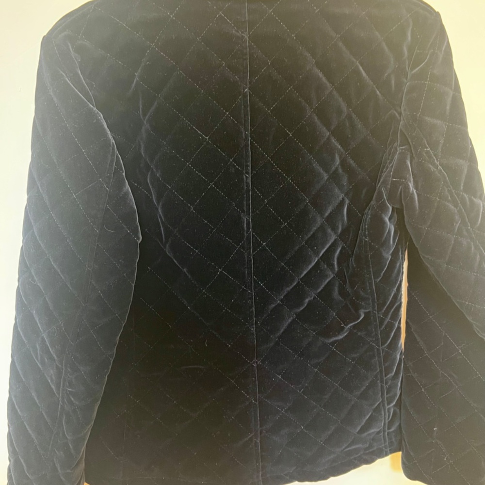 Midnight Blue Ralph Lauren Quilted Velvet Jacket - Picture 3 of 4
